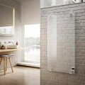 Termoarredo elettrico di design in vetro trasparente Star,made in Italy