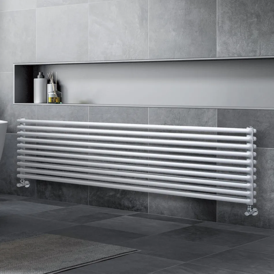 Termoarredo Idraulico con Doppia Serie di Elementi Orizzontali Made in Italy - Strega Viadurini
