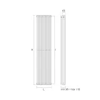 Termoarredo Idraulico con Doppia Serie di Elementi Verticali Made in Italy - Pasticcio Viadurini