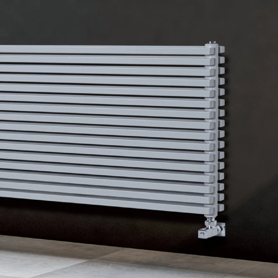 Termoarredo Idraulico con Elementi a Sezione Doppia Quadrata Made in Italy - Lampone Viadurini