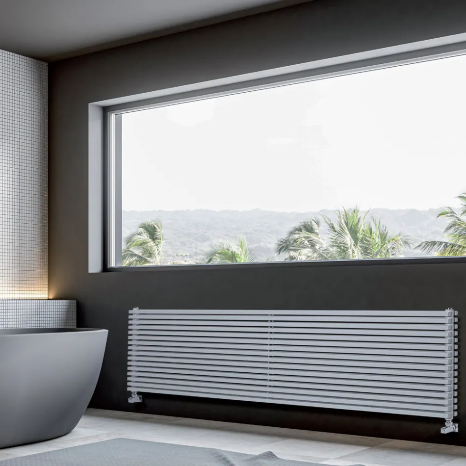 Termoarredo Idraulico con Elementi a Sezione Doppia Quadrata Made in Italy - Lampone Viadurini