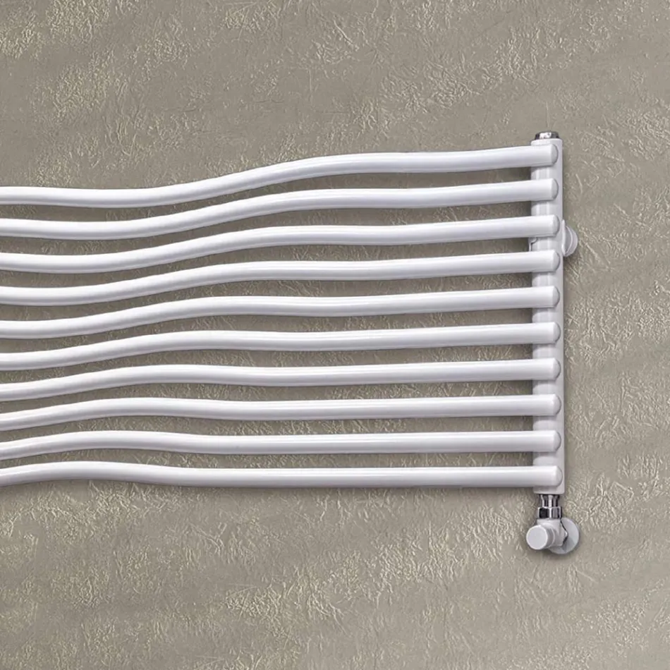 Termoarredo Idraulico con Elementi Orizzontali Curvati Made in Italy - Zucchero Viadurini