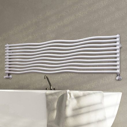 Termoarredo Idraulico con Elementi Orizzontali Curvati Made in Italy - Zucchero Viadurini
