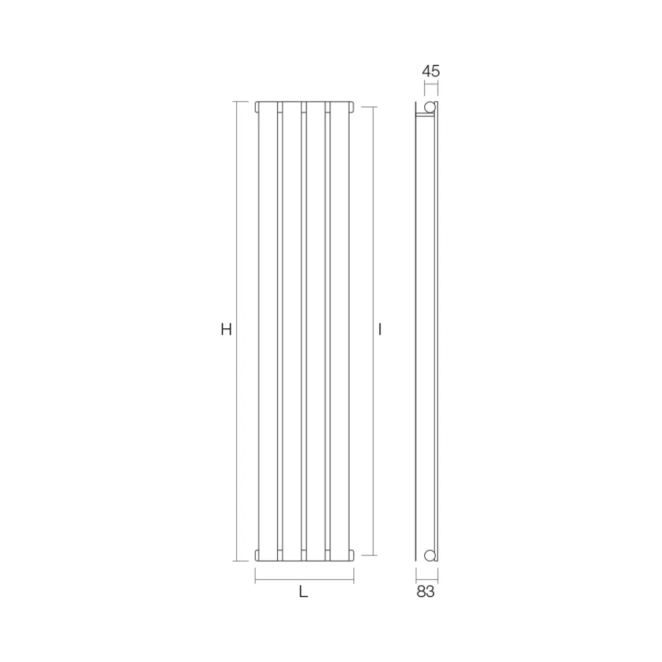 Termoarredo Idraulico con Singola Serie di Elementi Piatti Made in Italy - Zabaione Viadurini