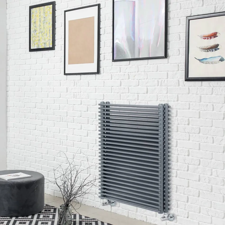 Termoarredo Idraulico in Acciaio con Tripla Sezione di Elementi Made in Italy - Ciambella Viadurini