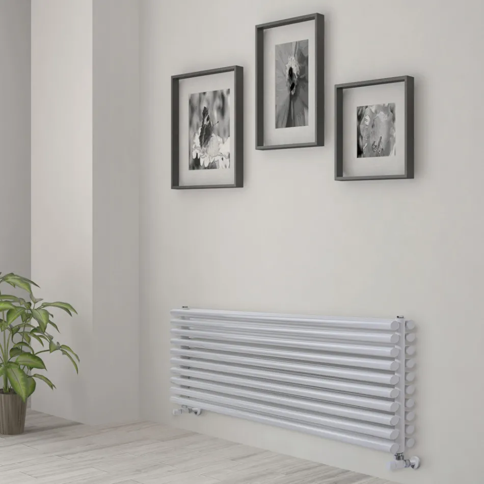 Termoarredo Idraulico in Acciaio Finitura Bianco Puro Made in Italy - Cookies Viadurini