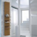 Termoarredo idraulico in acciaio, mensole in rovere,Utility Scirocco H
