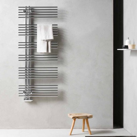 Termoarredo Scaldasalviette Cromato in Acciaio Design Idraulico 483 W - Pavone Viadurini