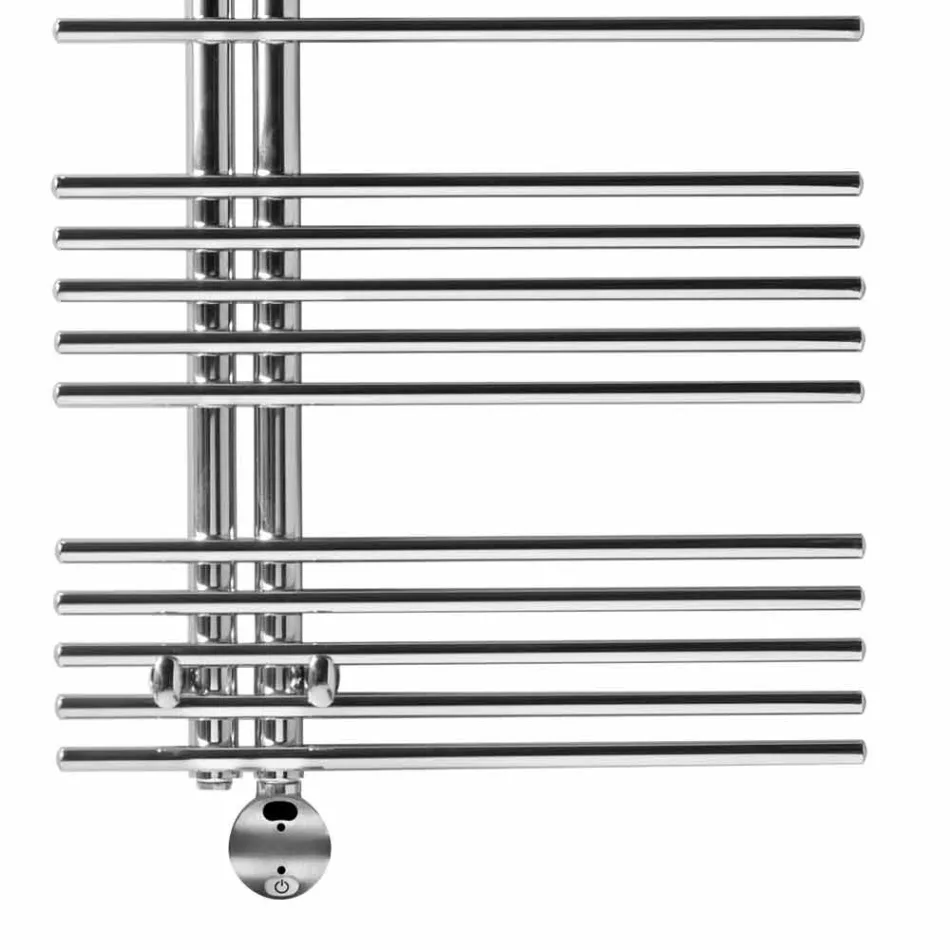 Termoarredo Scaldasalviette Elettrico in Acciaio Cromato Design 700 W - Pavone Viadurini