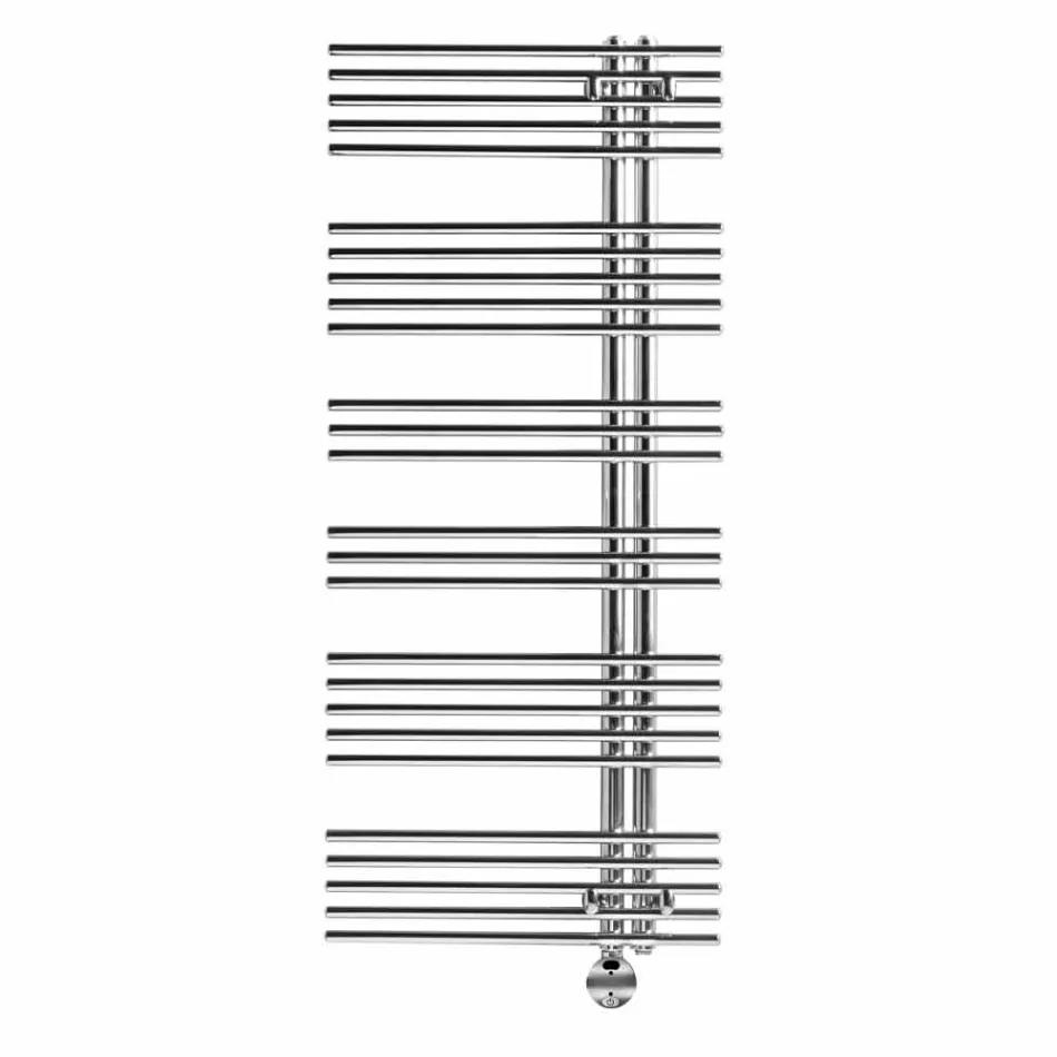 Termoarredo Scaldasalviette Elettrico in Acciaio Cromato Design 700 W - Pavone Viadurini