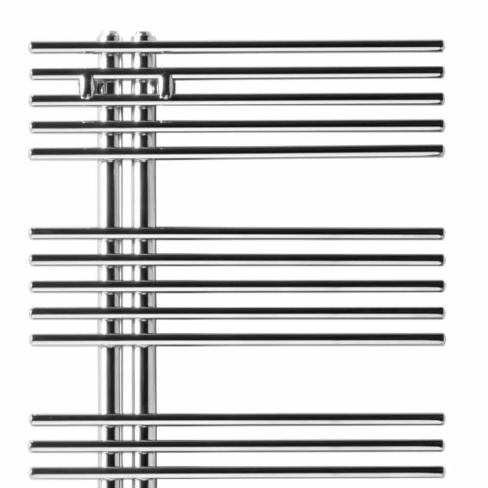 Termoarredo Scaldasalviette Elettrico in Acciaio Cromato Design 700 W - Pavone Viadurini