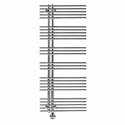 Termoarredo Scaldasalviette Elettrico in Acciaio Cromato Design 700 W - Pavone Viadurini