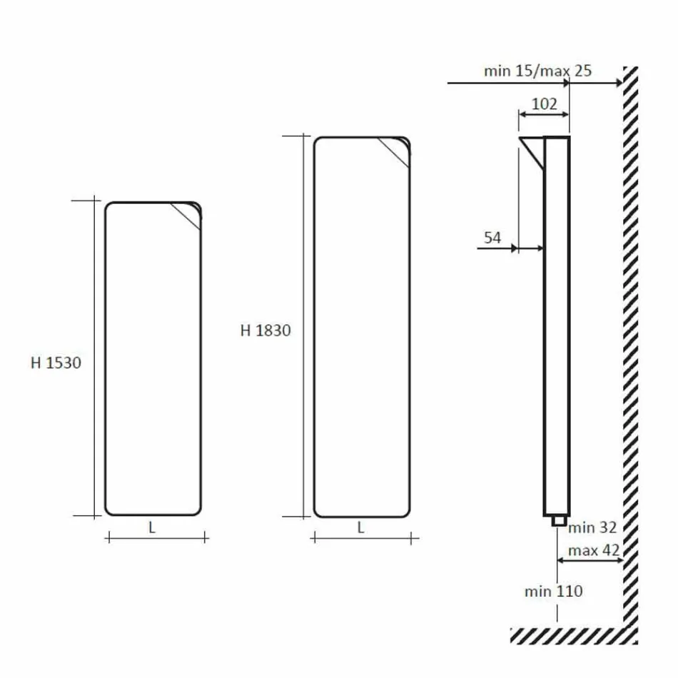 Termoarredo Verticale Design Idraulico in Alluminio Colorato fino a 662 W - Book Viadurini