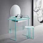Toeletta da Trucco con Specchio e Cassetto in Vetro 3 Finiture - Salvie Viadurini