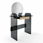 Toeletta da Trucco con Specchio e Cassetto in Vetro 3 Finiture - Salvie Viadurini