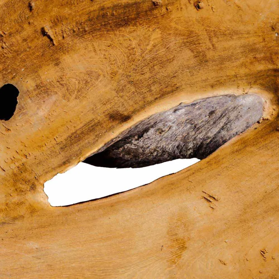 Top Bagno Sospeso in Legno di Teak Massello, Pezzo Unico - Perfetto Viadurini