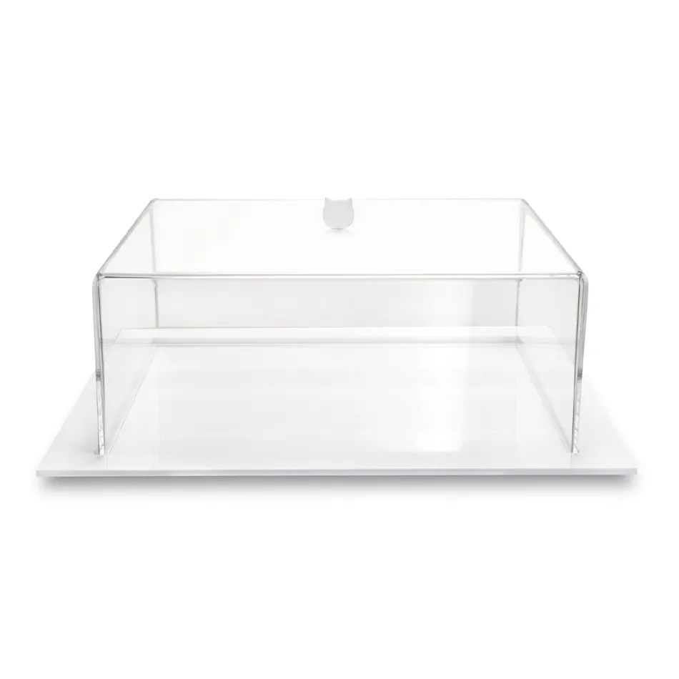 Tortiera Quadrata Plexiglass Trasparente Made in Italy 2 Misure - Crotone Viadurini