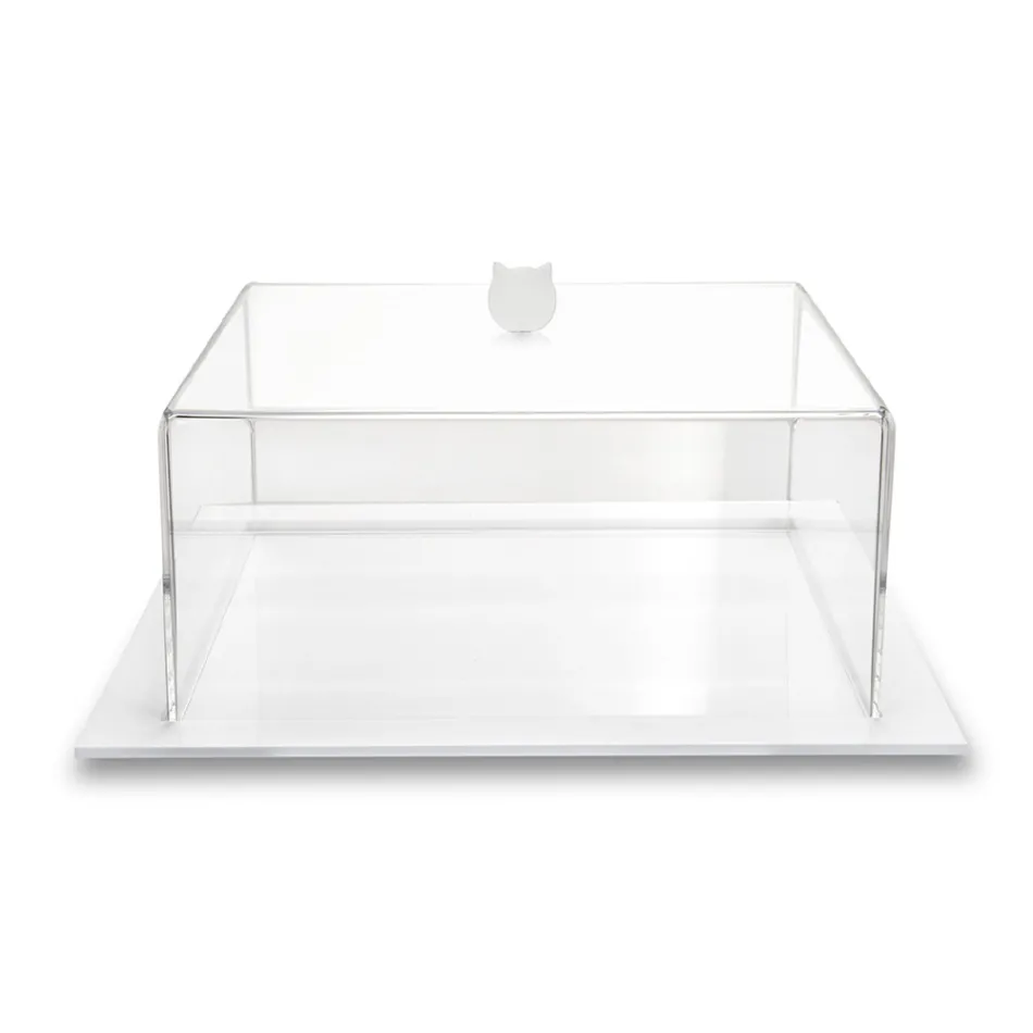 Tortiera Quadrata Plexiglass Trasparente Made in Italy 2 Misure - Crotone Viadurini