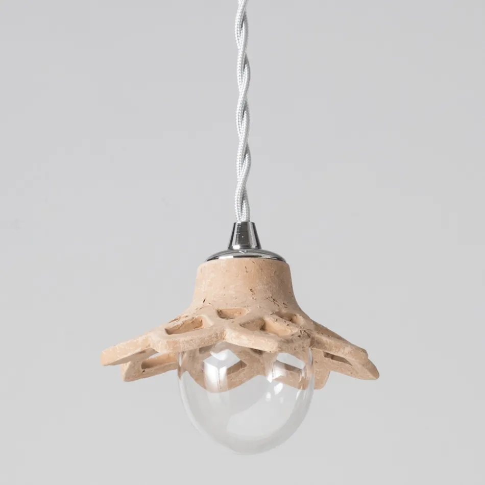 Toscot Apuane lampada a sospensione in terracotta senza rosone Made in Toscana Viadurini