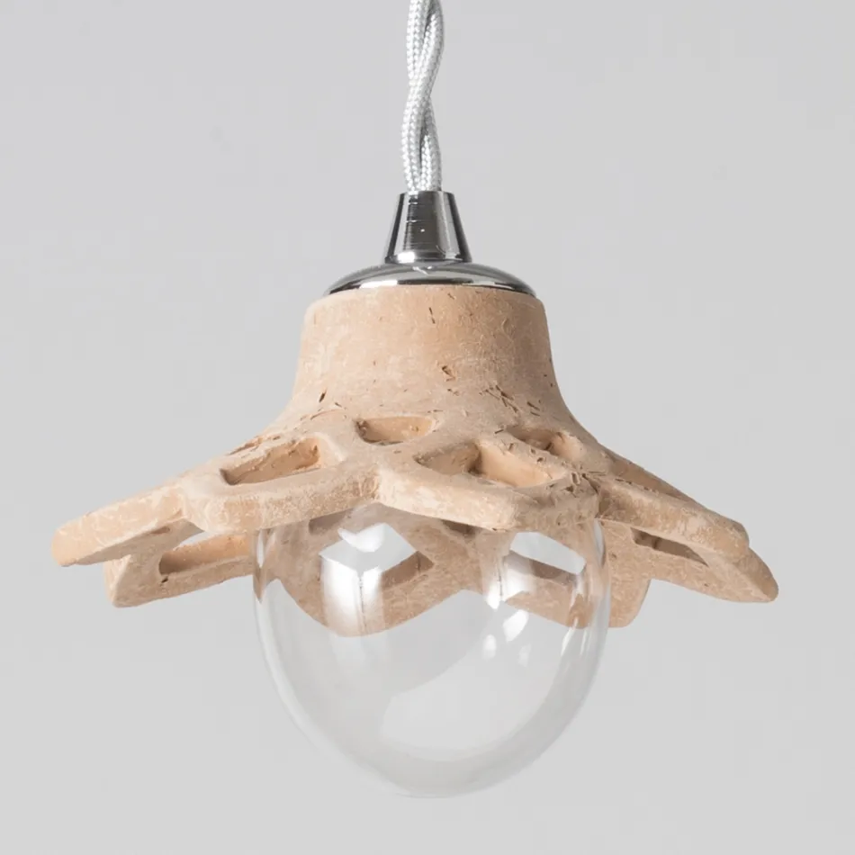 Toscot Apuane lampada a sospensione in terracotta senza rosone Made in Toscana Viadurini