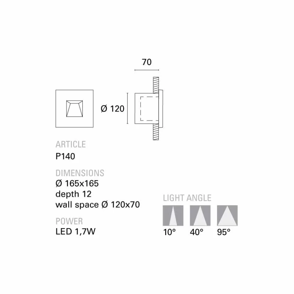 Toscot Square applique a LED quadrata per esterno in terracotta Viadurini