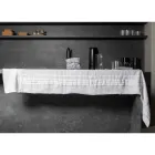 Tovaglia Bianca in Lino con Bordo Motivo Pieghe Lusso Italiano - Tippel Viadurini