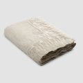 Tovaglia in Lino Beige Rettangolare con Cornice Pizzo Nappine di Lusso - Zippel
