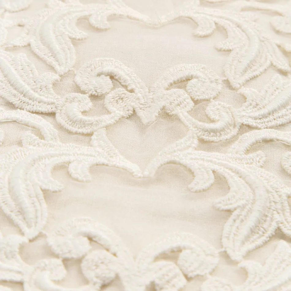 Tovaglia in Lino Bianco o Burro con Pizzo Farnese Design Rettangolare - Kippel Viadurini