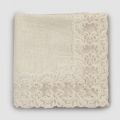 Tovaglia Quadrata in Lino Beige con Pizzo Farnese Lusso Artigianale - Kippel