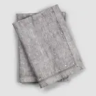 Tovagliette Americane Colazione in Lino Grigio con Cristalli 2 Pezzi - Macanno Viadurini