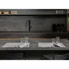Tovagliette Americane Colazione in Lino Grigio con Cristalli 2 Pezzi - Macanno Viadurini