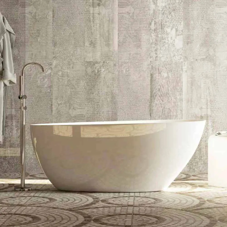 Vasca bagno ovale di design freestanding realizzata in Italia Albenga Viadurini