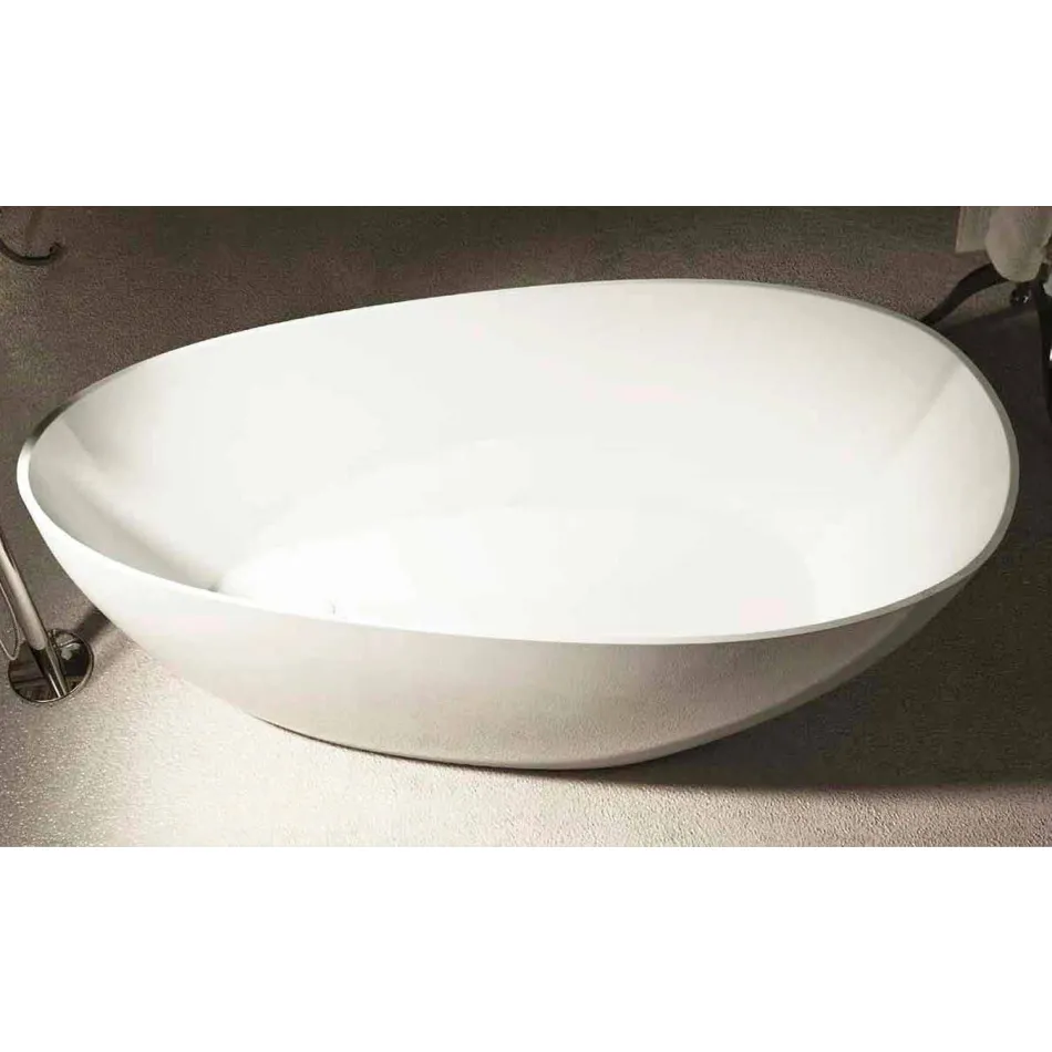 Vasca bagno ovale di design freestanding realizzata in Italia Albenga Viadurini