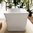 Vasca Bianca Freestanding inSolid Surface Made in Italy - Cleopatra Viadurini