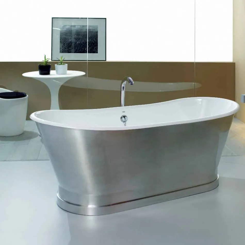 Vasca da bagno da appoggio a terra in ghisa Romeo Viadurini