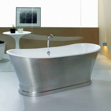 Vasca da bagno da appoggio a terra in ghisa Romeo Viadurini