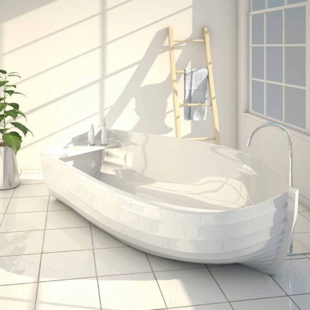 Vasca da bagno di design a forma di barca Ocean made in Italy  Viadurini