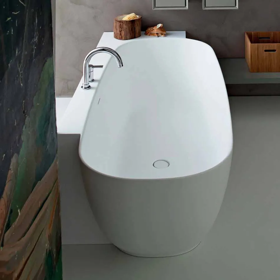 Vasca da Bagno Freestanding di Design Bianco Stile Moderno - Lipperiavas1 Viadurini