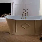 Vasca da bagno freestanding in ghisa verniciata e decorata Allen Viadurini