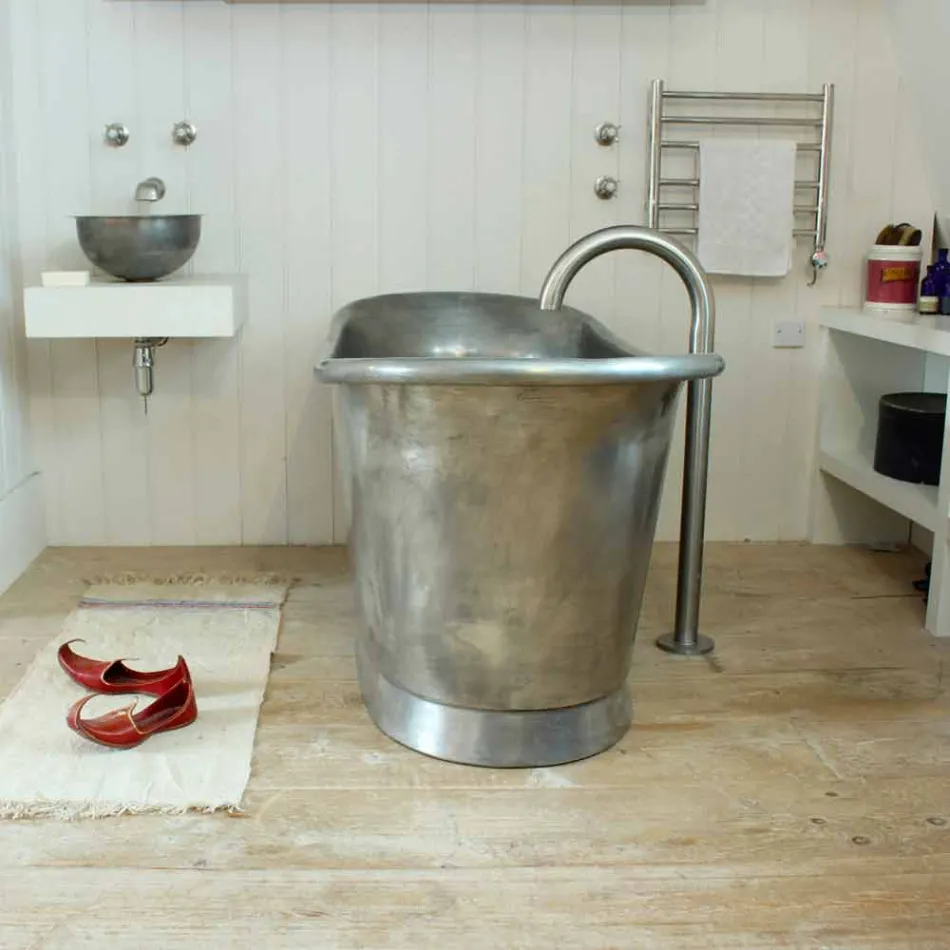 Vasca da bagno freestanding in rame con finitura in nickel Julia Viadurini