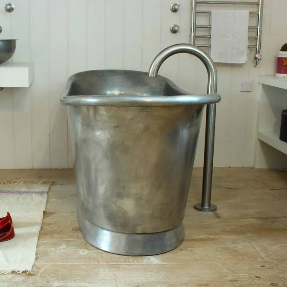 Vasca da bagno freestanding in rame con finitura in nickel Julia Viadurini