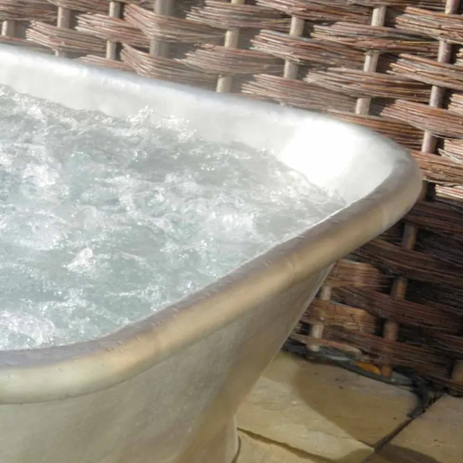 Vasca da bagno freestanding in rame rivestita in ferro bianco Annie Viadurini