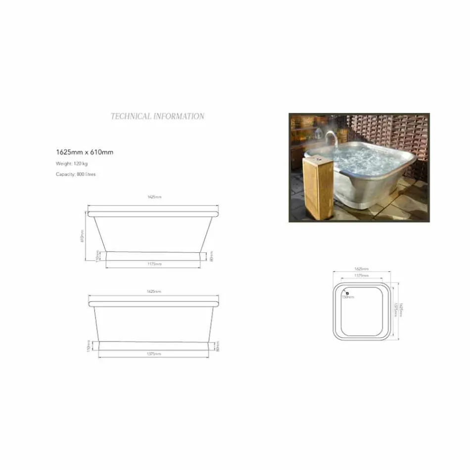Vasca da bagno freestanding in rame rivestita in ferro bianco Annie Viadurini