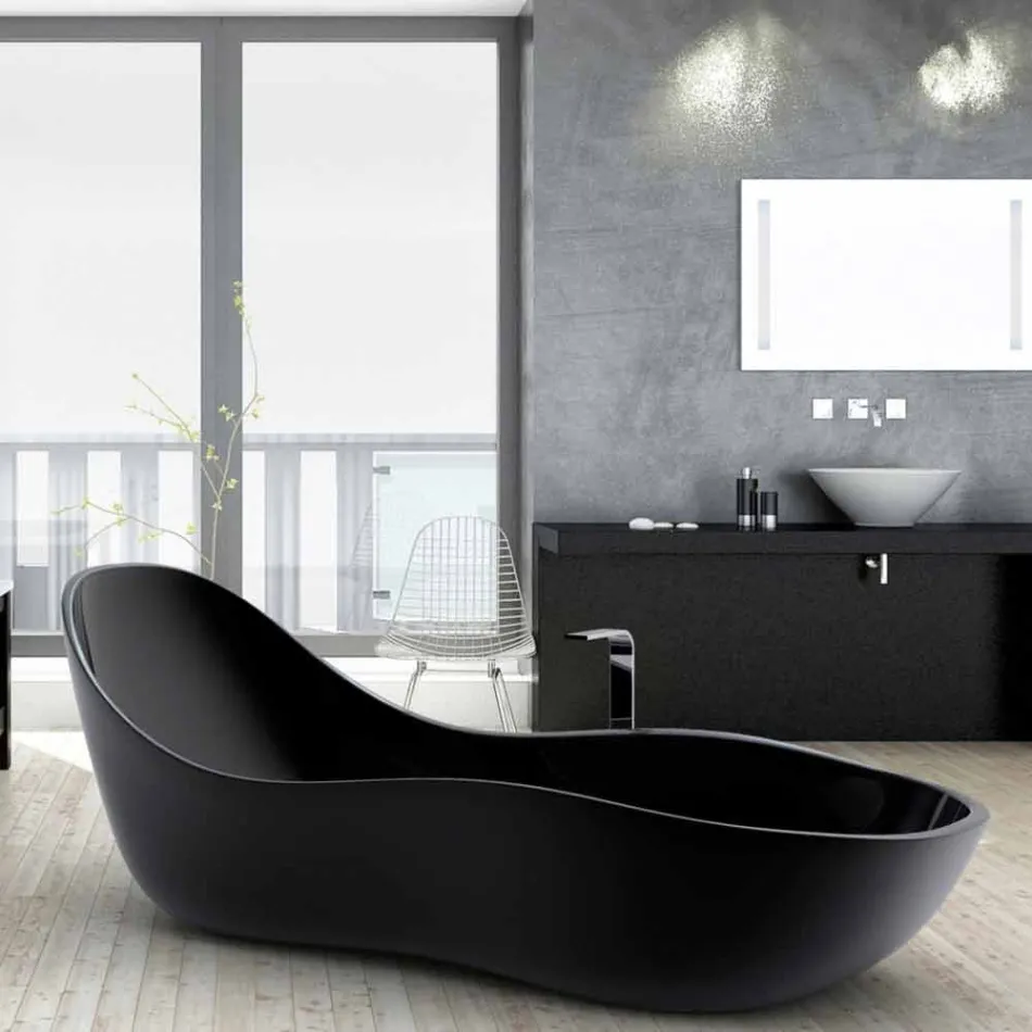 Vasca da bagno freestanding laccata, design moderno, Wave  Viadurini