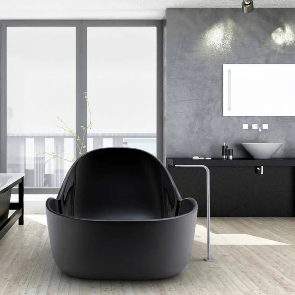 Vasca da bagno freestanding laccata, design moderno, Wave  Viadurini