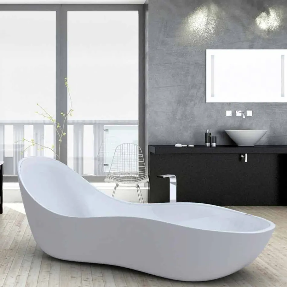 Vasca da bagno freestanding laccata, design moderno, Wave  Viadurini