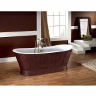 Vasca da bagno in ghisa con copertura esterna in cuoio Elsie Viadurini