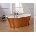Vasca da bagno vintage in ghisa placcata esternamente in rame Henry