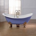 Vasca da bagno in ghisa smaltata e verniciata con piedini vintage Lane