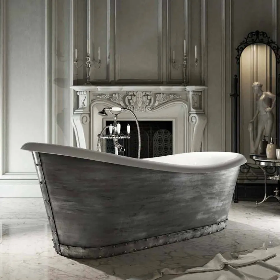 Vasca di design moderno freestanding in resina made in Italy, Furtei Viadurini